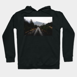 Empty Road To Scottish Highlands in Moody Cloudy Weather Isle of Skye Hoodie